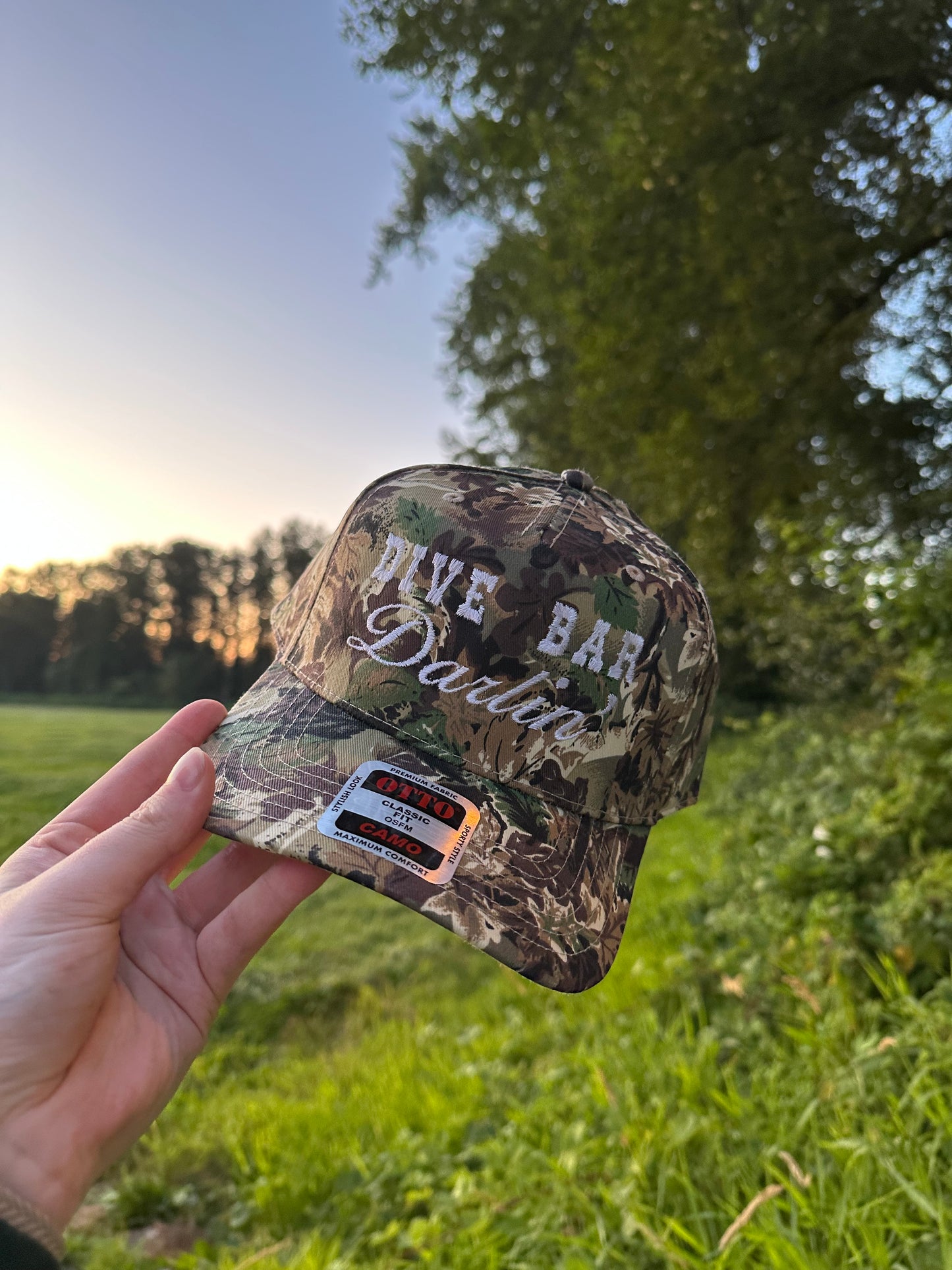 Dive bar darlin’ embroidered trucker hat!
