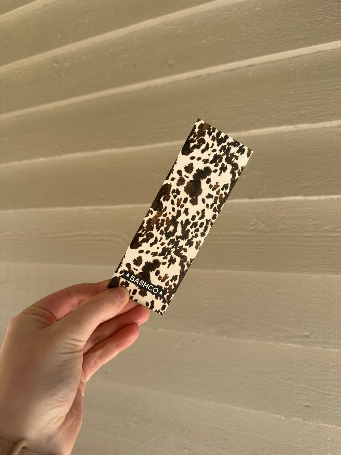 Brown Cowprint Western Bookmark – Rustic Ranch Cowhide Reading Accessory