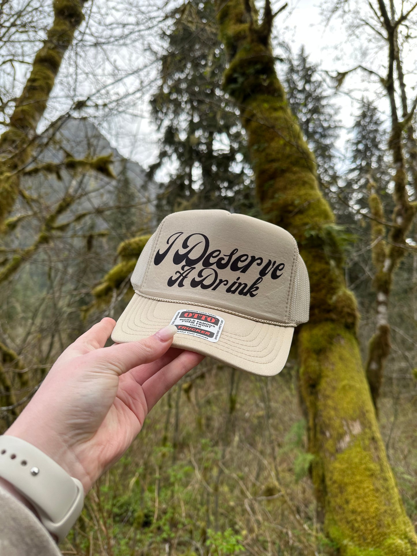 I deserve a drink trucker hat | western trucker hat