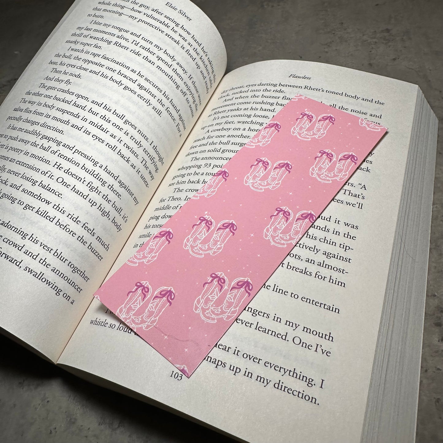 Pink Boots Paper Bookmark | Western Bookmark