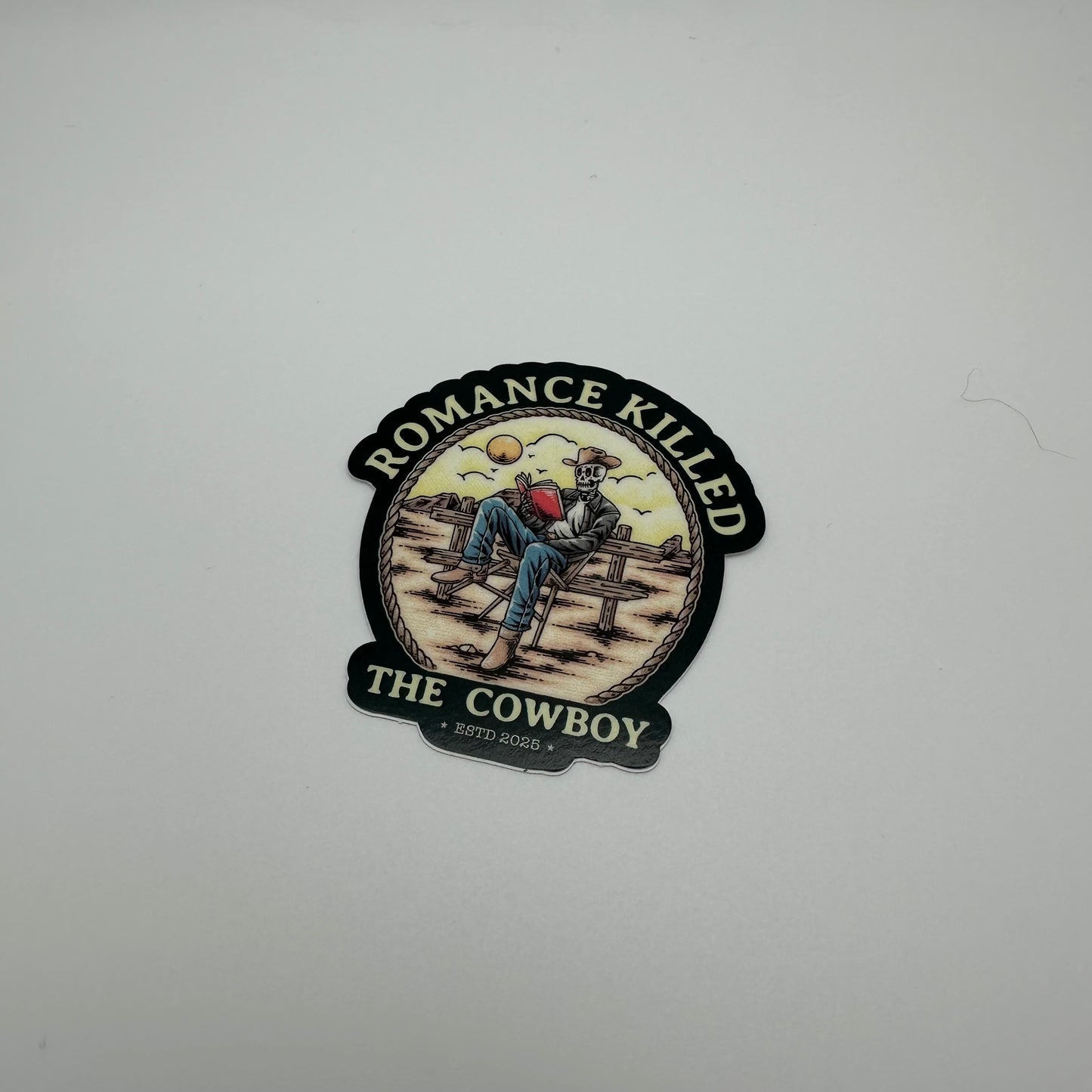 Romance killed the cowboy light sticker | book sticker | western sticker