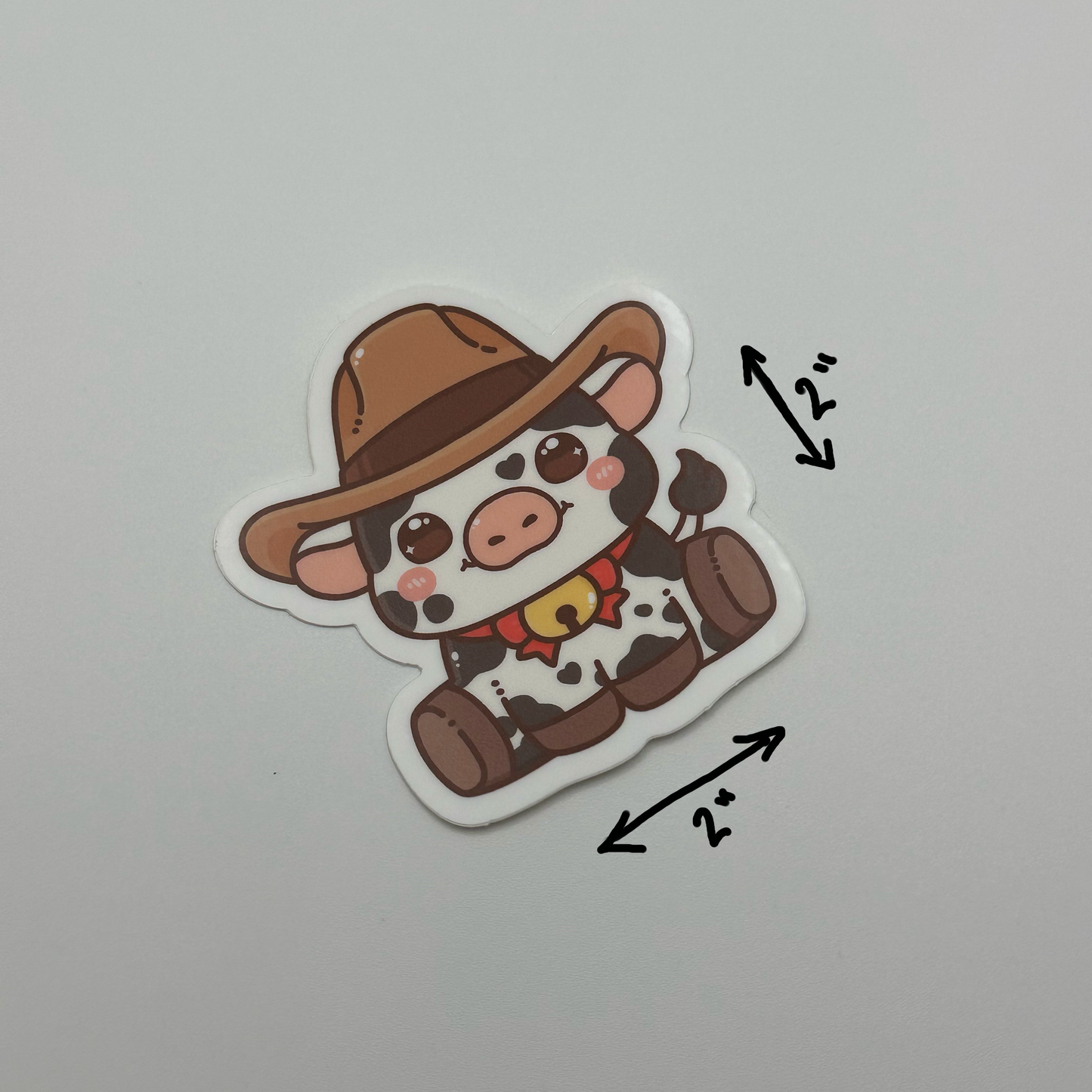 Cowboy Cow Sticker