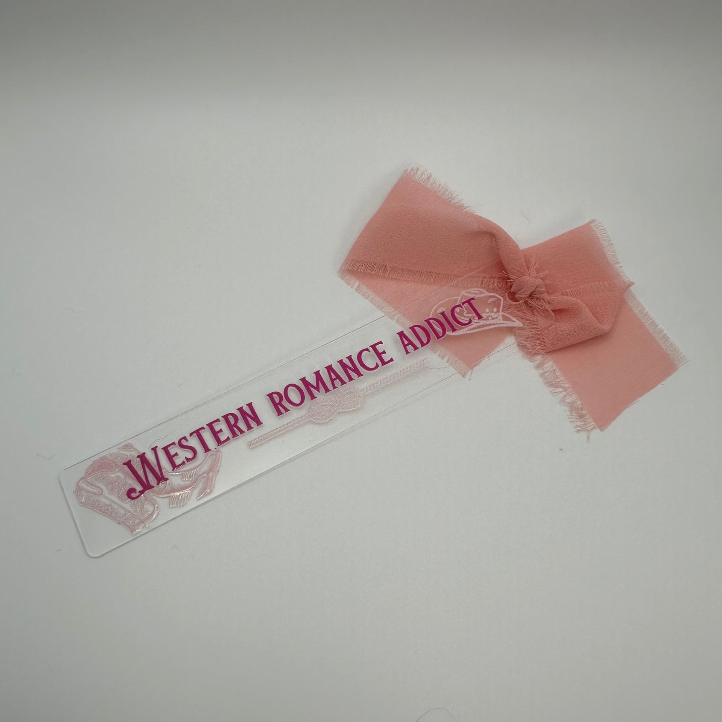 Western Romance Addict Pink Acrylic Bookmark | Western Bookmark