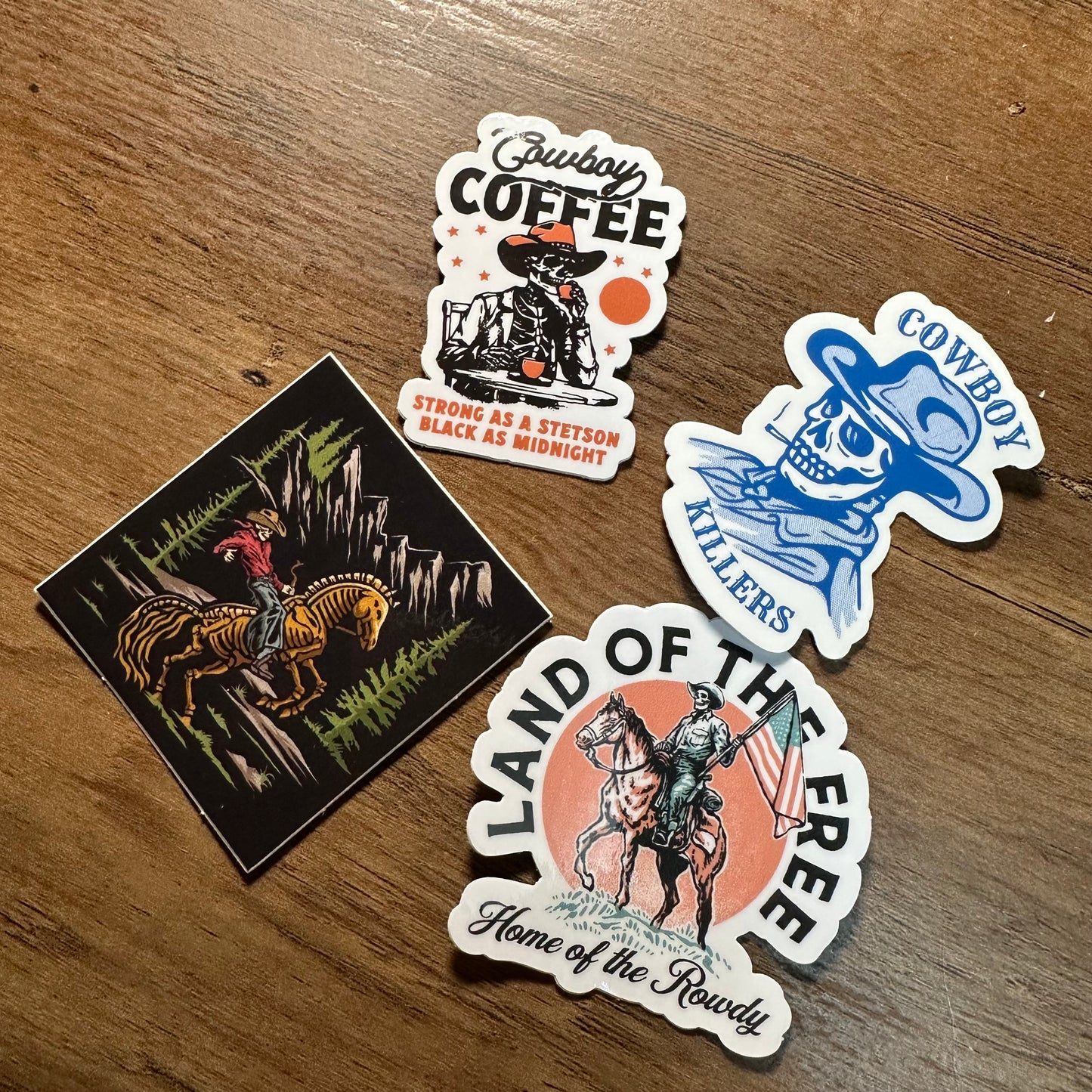 Cowboy skeleton sticker pack
