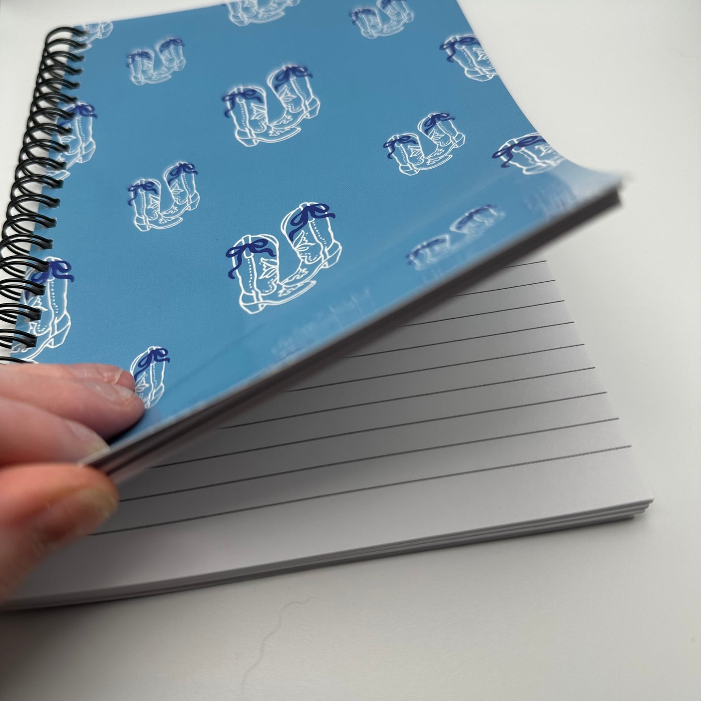 Blue boots western college lined Notebook | 5.5x8.5” A5 notebook