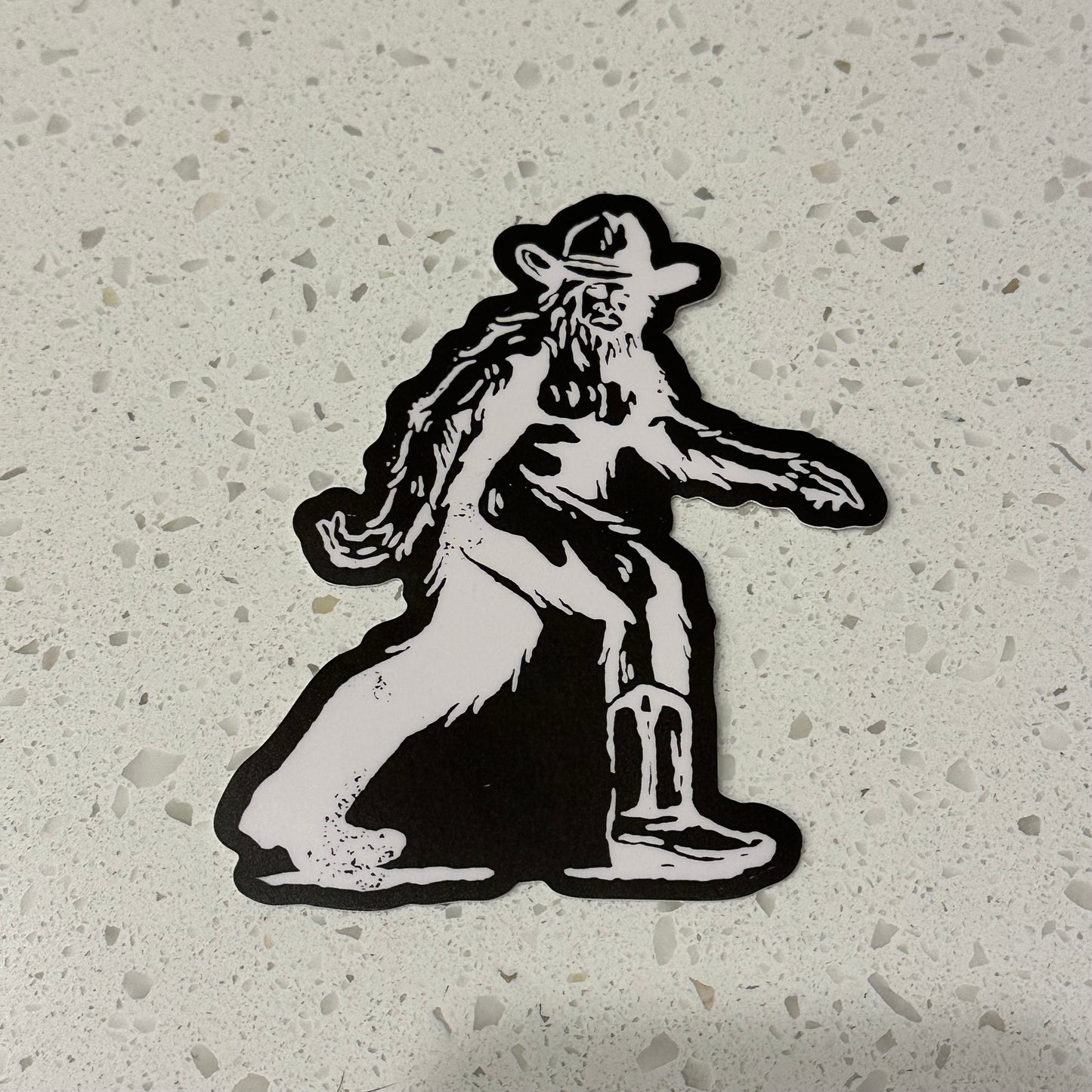 Cowboy Bigfoot bumper sticker | western car sticker