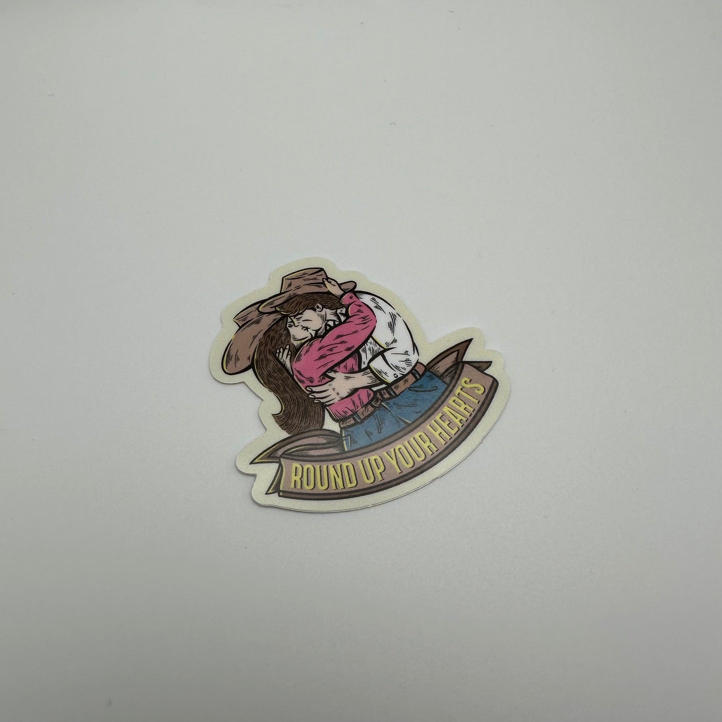 Round up your hearts sticker | done and dusted sticker | book sticker | western sticker