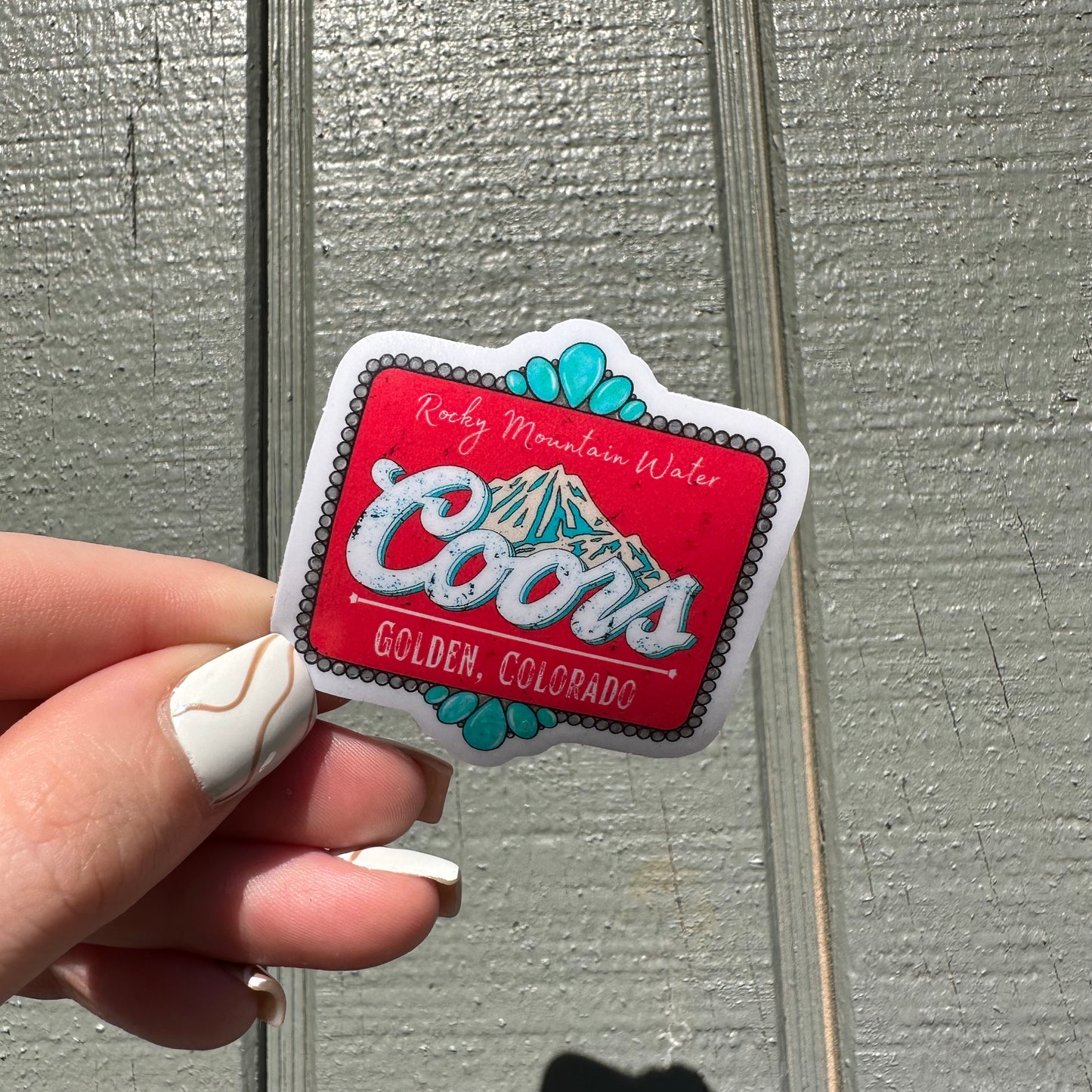 Turquoise Coors Sticker