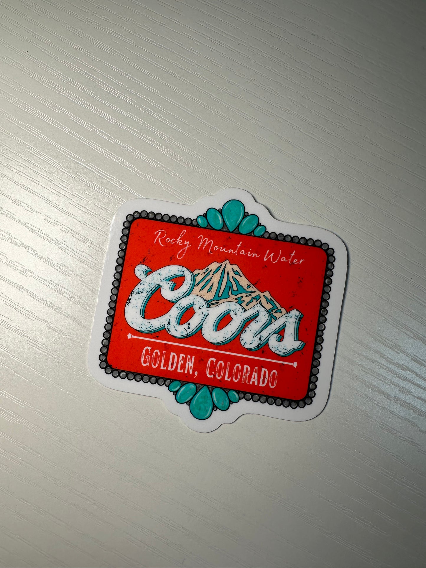 Turquoise Coors Sticker