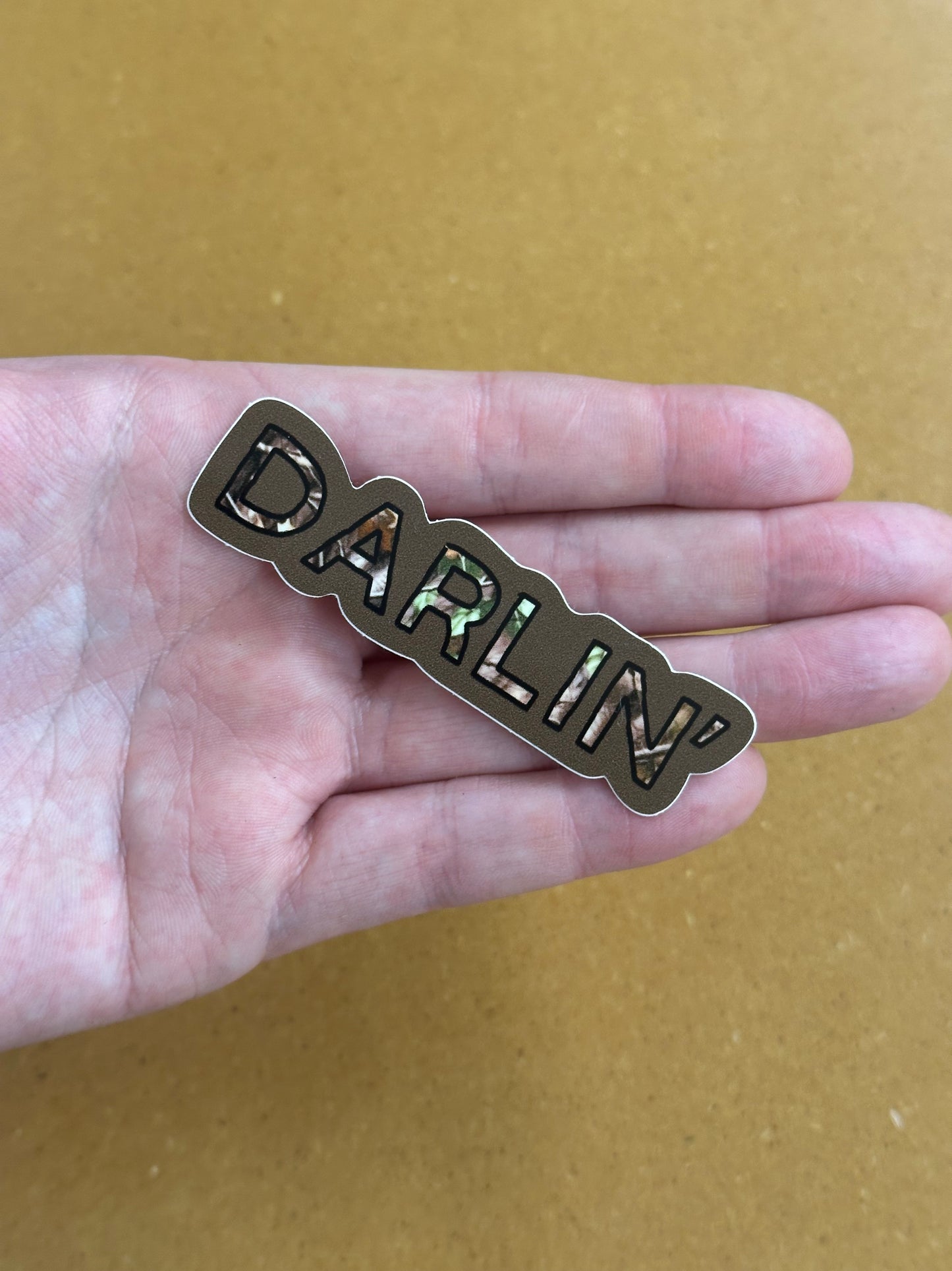 Camo darlin sticker