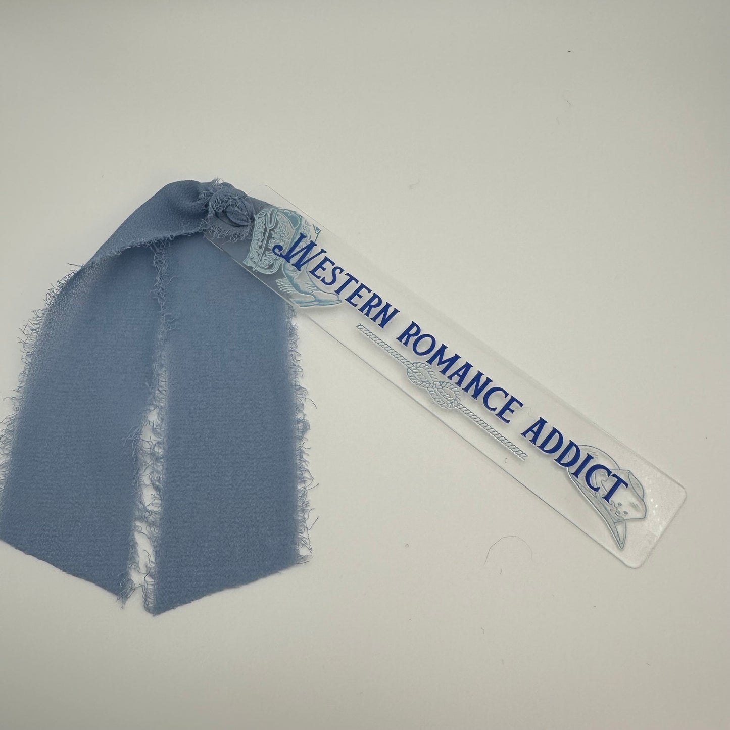 Western Romance Addict Blue Acrylic Bookmark | Western Bookmark