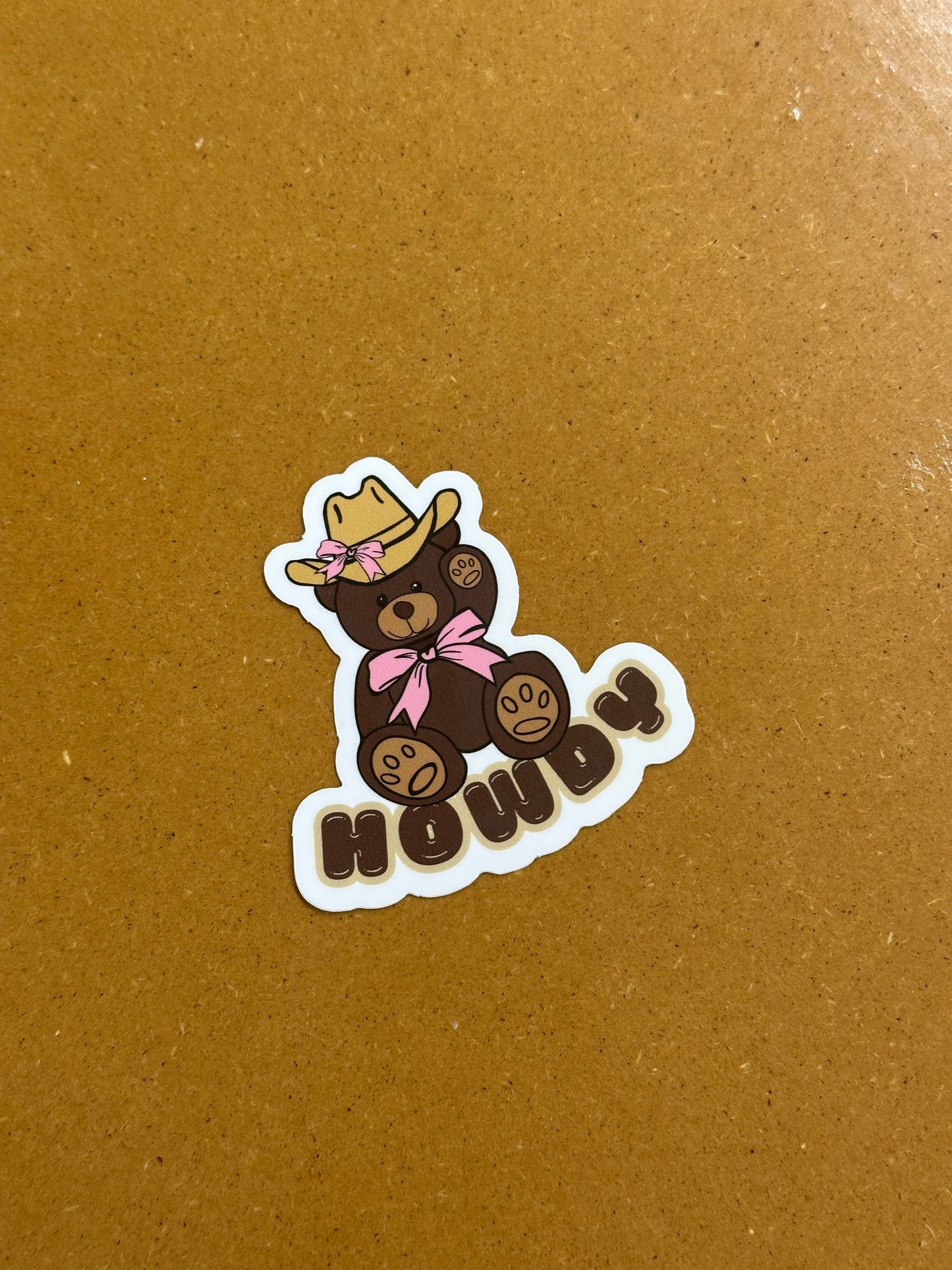 Howdy cowboy teddy bear sticker