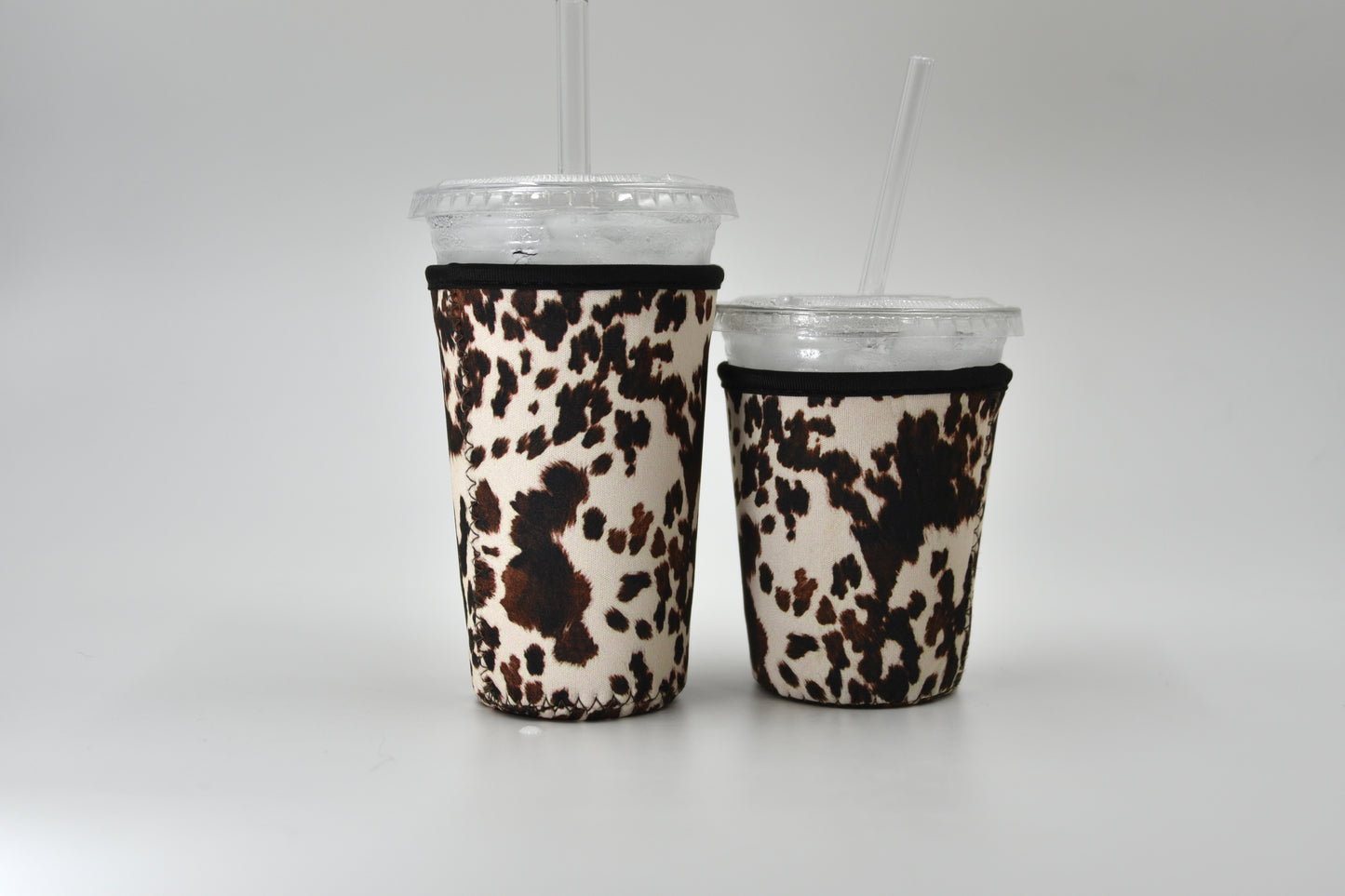 Cow Print Coffee Sleeve | Reusable Neoprene Iced Coffee Cup Cover (16–24oz)