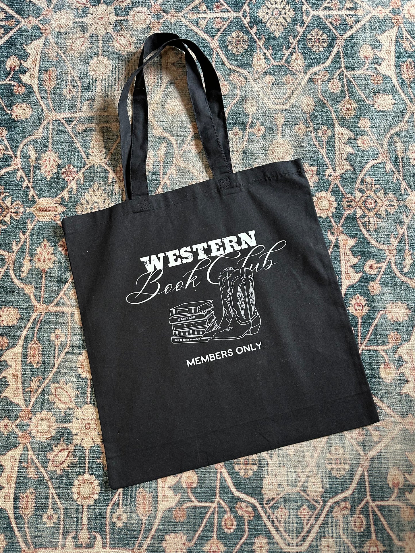 Western book club tote bag | Western tote bag | tote bag | book bag