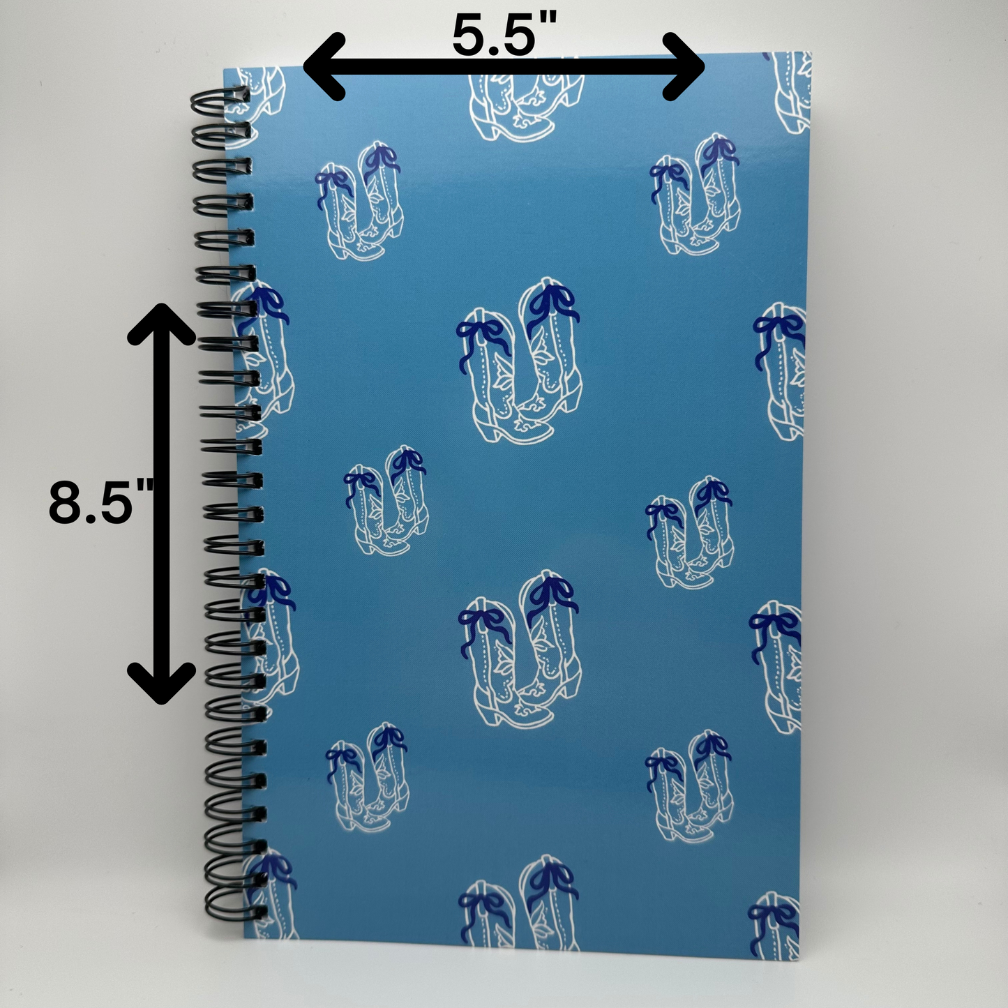 Blue boots western college lined Notebook | 5.5x8.5” A5 notebook