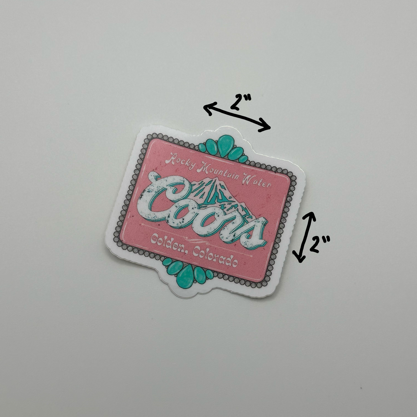 Pink turquoise Coors stickers