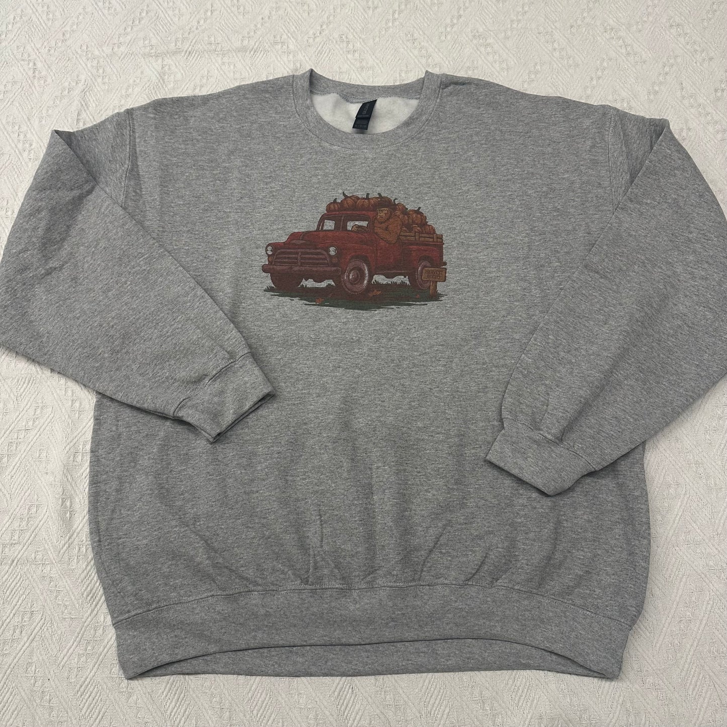 Bigfoot Pumpkin Truck Hoodie – Fall Western Gildan Unisex Crewneck