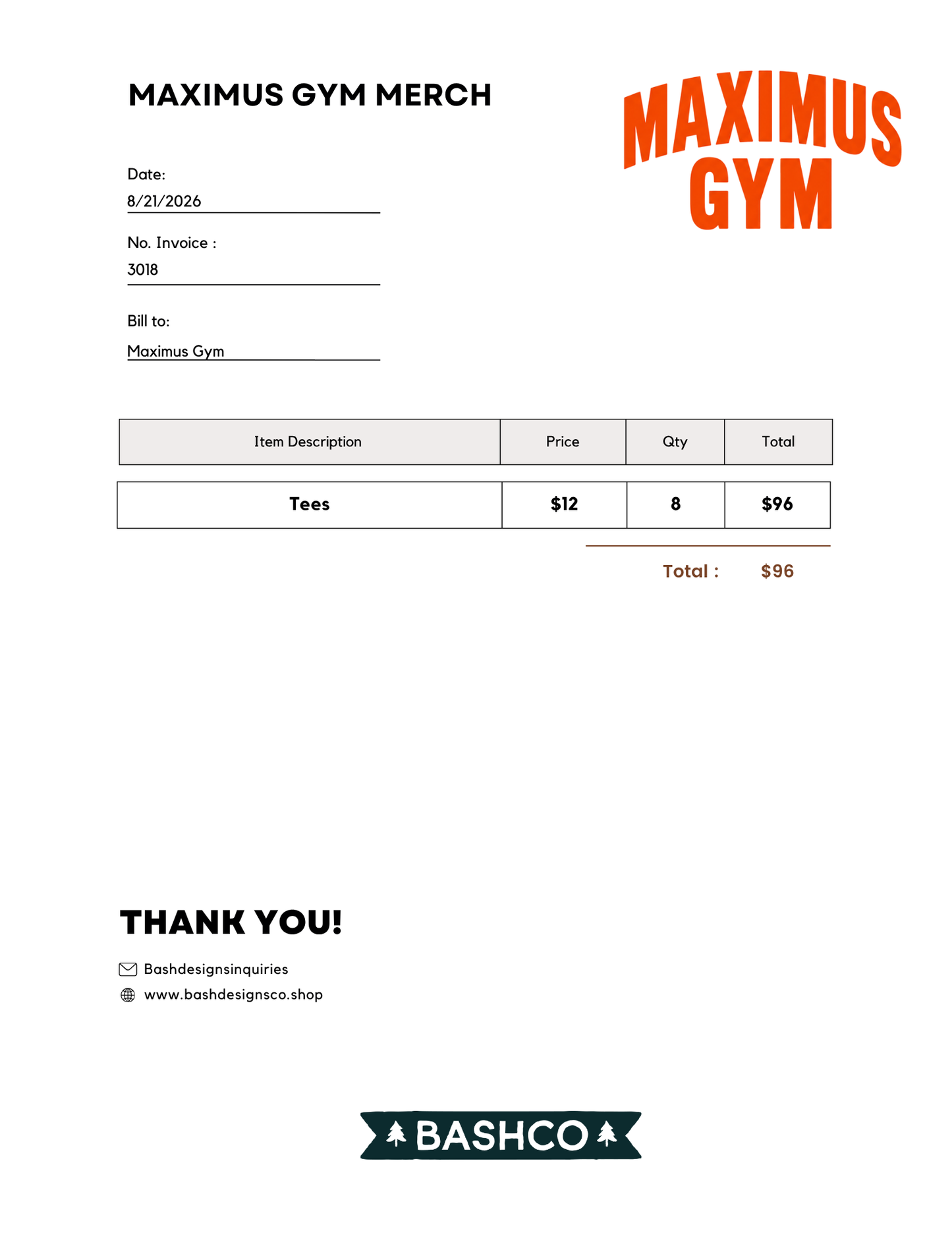 Maximus Gym Extra Shirts