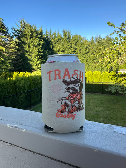Trash Cowboy Raccoon Can Cooler | Western Beer Koozie