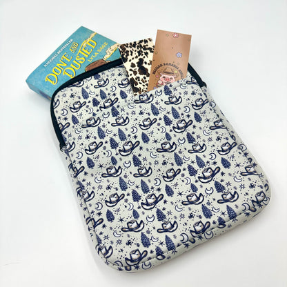 Midnight Cowboy Print Book & Tablet Sleeve – Western Cowgirl Starry Night Design