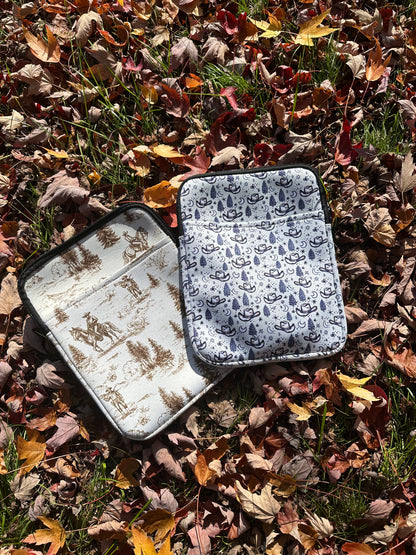 Midnight Cowboy Print Book & Tablet Sleeve – Western Cowgirl Starry Night Design