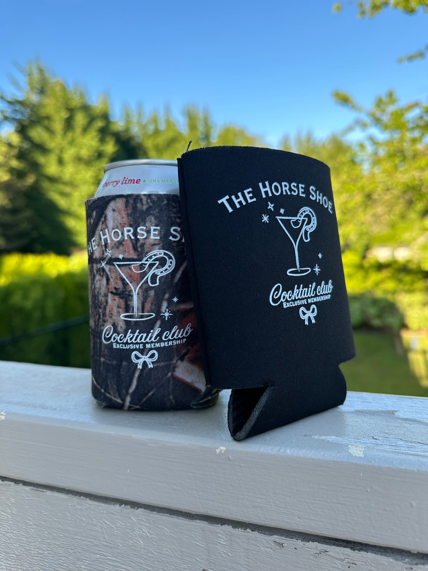 The Horse Shoe Cocktail Club Can Cooler | Western Beer Koozie