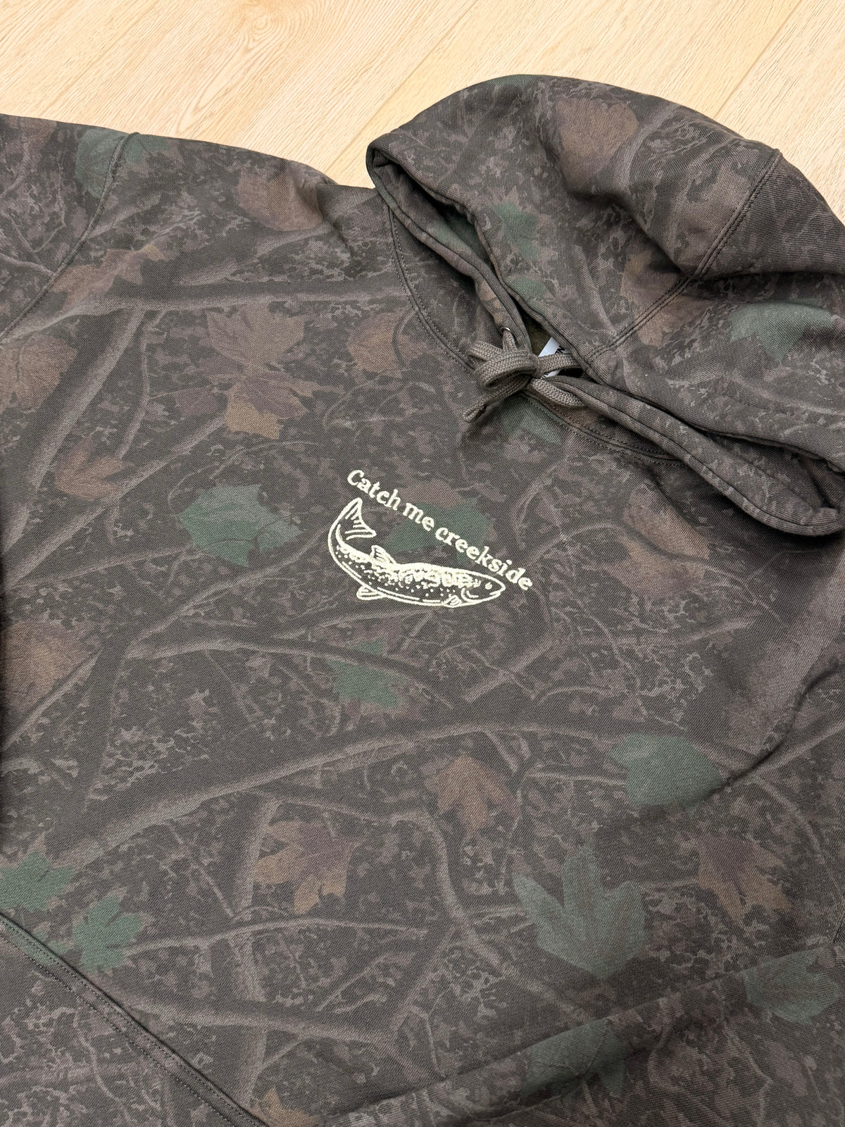 Catch me creekside camo embroidery hoodie