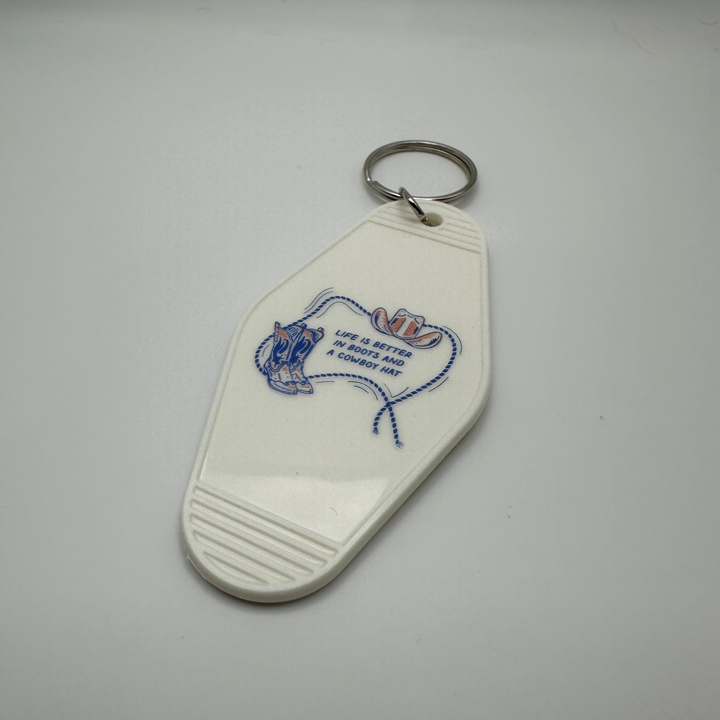 Boots and hat motel keychain | western keychain