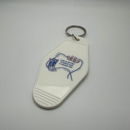 Boots and hat motel keychain | western keychain