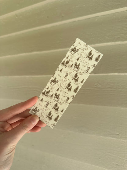 Golden Cowboy Western Bookmark – Rustic Rodeo Scene Reading Accessory