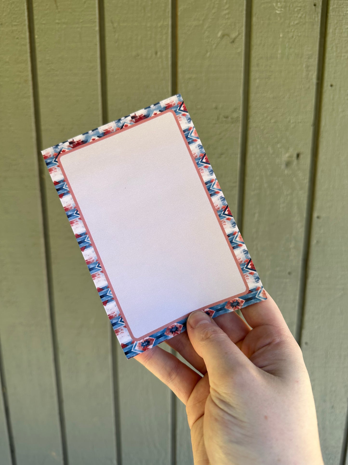 Blue Aztec post-it note pad | western todo list