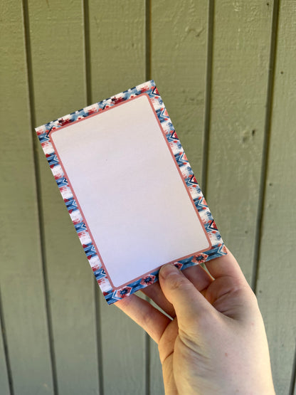 Blue Aztec post-it note pad | western todo list