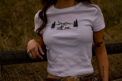 Mountain roping baby tee