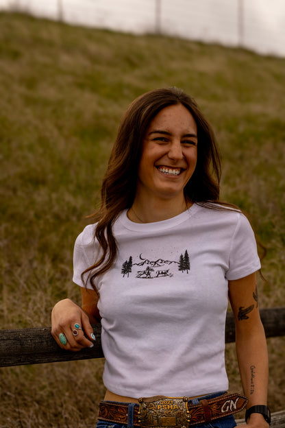 Mountain roping baby tee