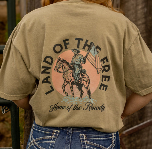 Land of the free Home of the rowdy Comfort colors tee