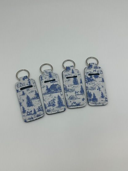 Chapstick Holder Keychain – Cow Print, Camo Pink Bow, Cowboy Toile, & Barn Toile