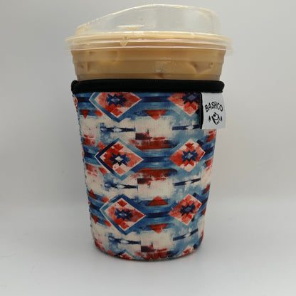 Blue Southwest Patterned Coffee Sleeve | Western Coffee Sleeve