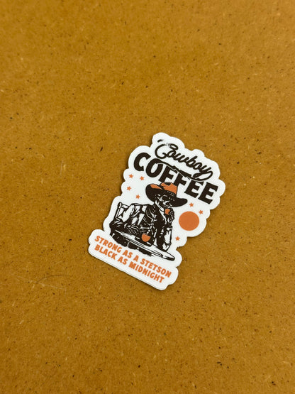 Cowboy coffee sticker