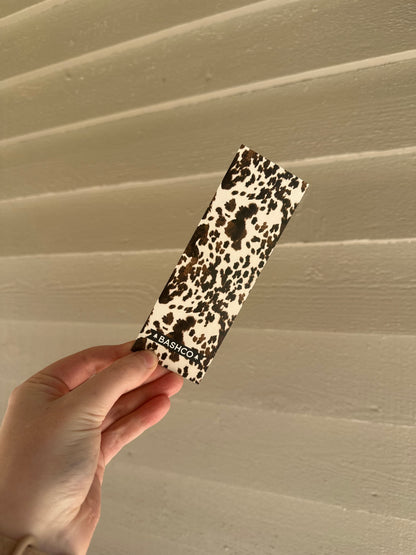Brown Cowprint Western Bookmark – Rustic Ranch Cowhide Reading Accessory