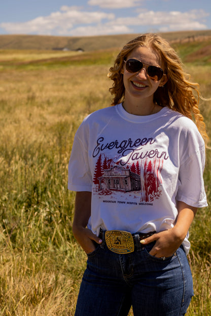 Evergreen Tavern Front Print Tee