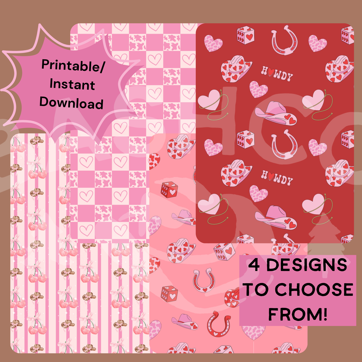 Western Kindle Clear Case Printable Inserts | *NOT A PHYSICAL ITEM* | *DOWNLOAD/PRINT&CUT*