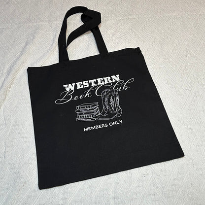 Western book club tote bag | Western tote bag | tote bag | book bag
