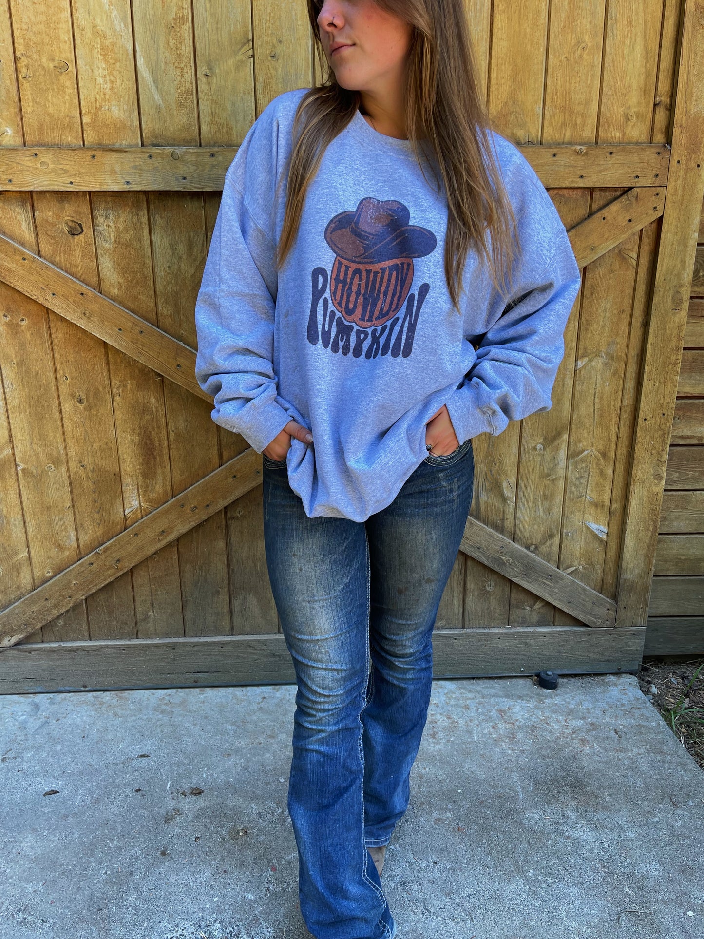 Howdy Pumpkin Hoodie – Western Fall Gildan Unisex crewneck