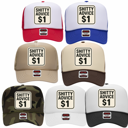 Shitty Advice $1 Trucker Hat – Funny Otto Cap in Multiple Colors