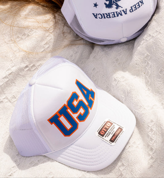 USA Foam Trucker Hat | White Otto Snapback