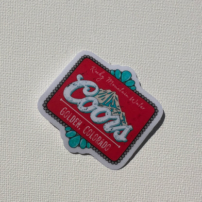 Turquoise Coors Sticker