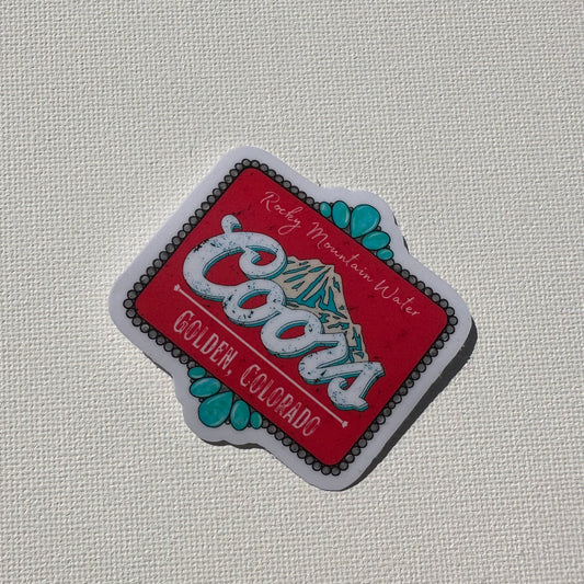 Turquoise Coors Sticker