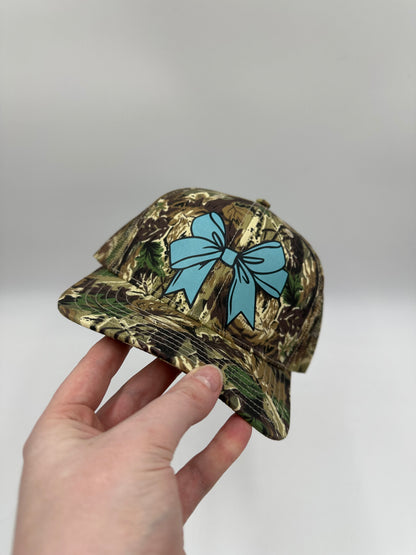 Camo turquoise bow baseball hat | western hat