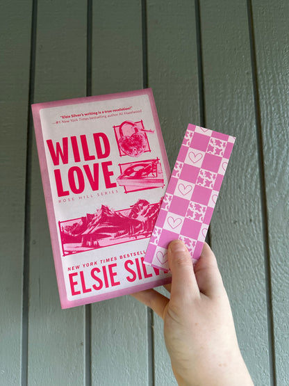 Pink cowprint checkered Paper Bookmark | Western Bookmark