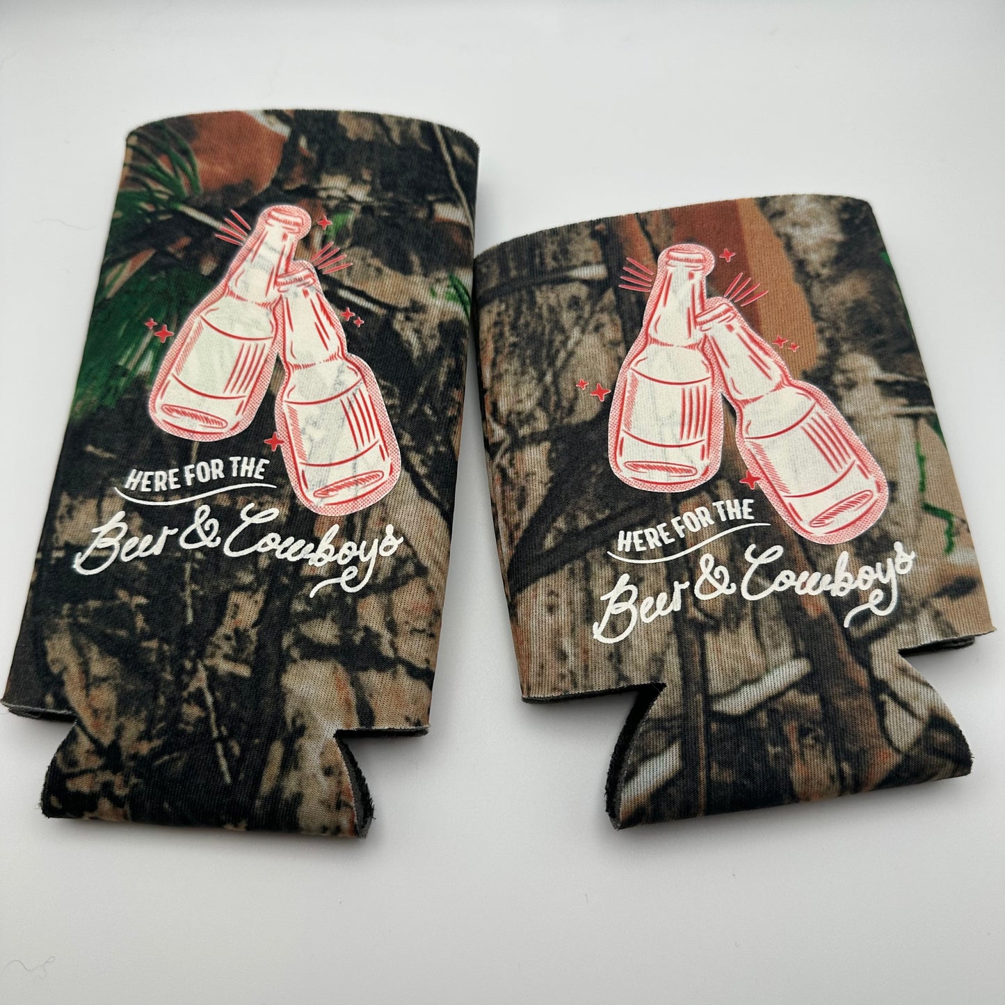 Beer and cowboys camo beer sleeve